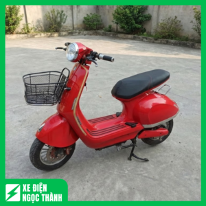 Xe Máy Điện Milan Màu Đỏ Cũ Thiết Kế Trẻ Trung, Giá Rẻ
