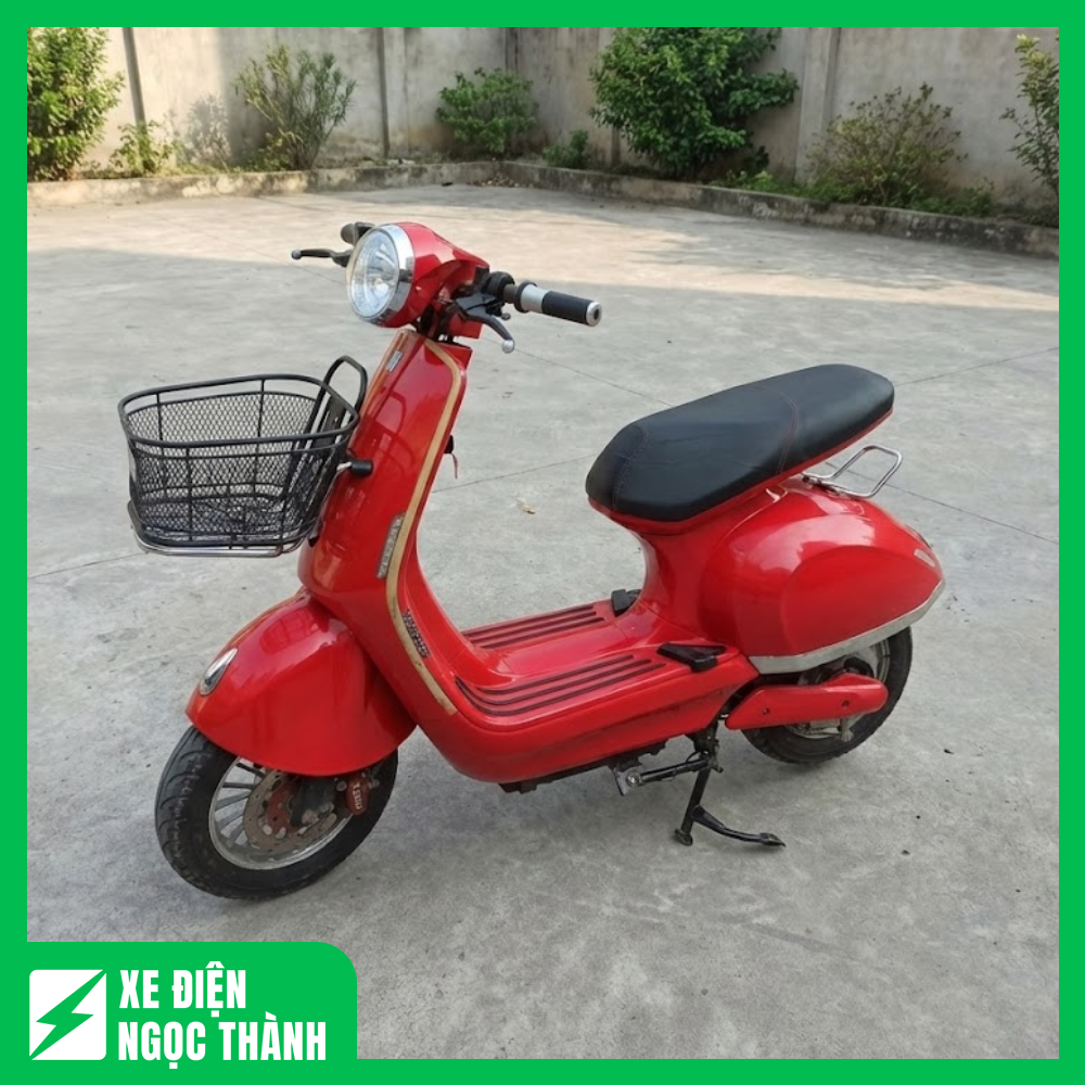 Xe Máy Điện Milan Màu Đỏ Cũ Thiết Kế Trẻ Trung, Giá Rẻ