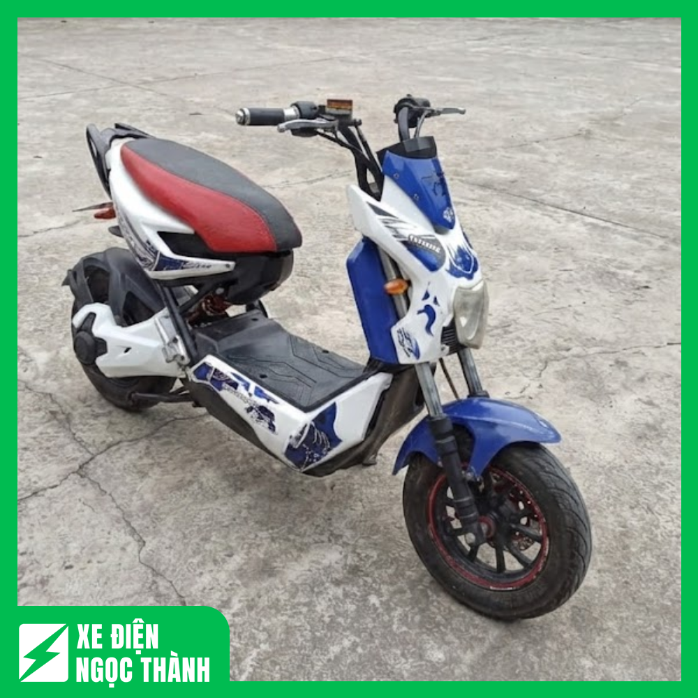 Xe Máy Điện Xmen Màu Trắng Xanh Cũ Cá Tính, Động Cơ Mạnh
